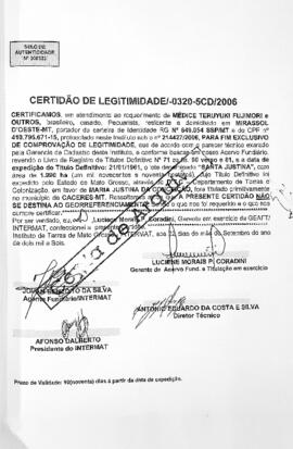 NÚMERO DA CERTIDÃO: 0320-5CD.2006