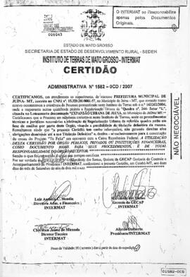 NÚMERO DA CERTIDÃO: 1582-0CD.2007