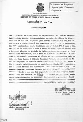 NÚMERO DA CERTIDÃO: 124.94