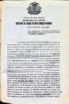 NÚMERO DO TÍTULO: 01190