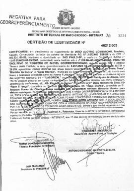 NÚMERO DA CERTIDÃO: 462.2005