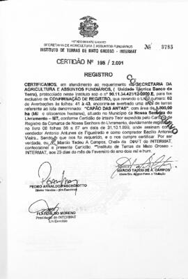 NÚMERO DA CERTIDÃO: 108.2.001