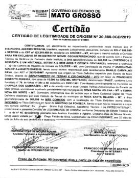 NÚMERO DA CERTIDÃO: 20.880-9CD.2019
