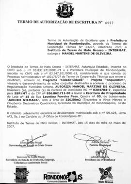 NÚMERO DO TERMO: 6997