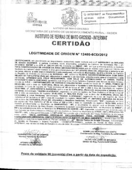 NÚMERO DA CERTIDÃO: 12480-6CD.2012