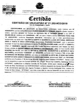 NÚMERO DA CERTIDÃO: 21.252-9CD.2019